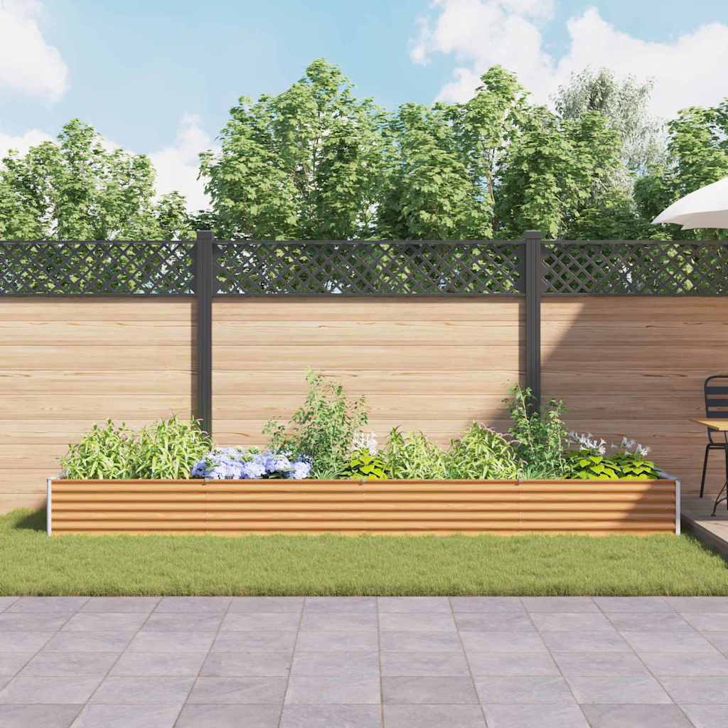Hochbeet Hellbraun 390 x 100 x 36 cm Verzinkter Stahl