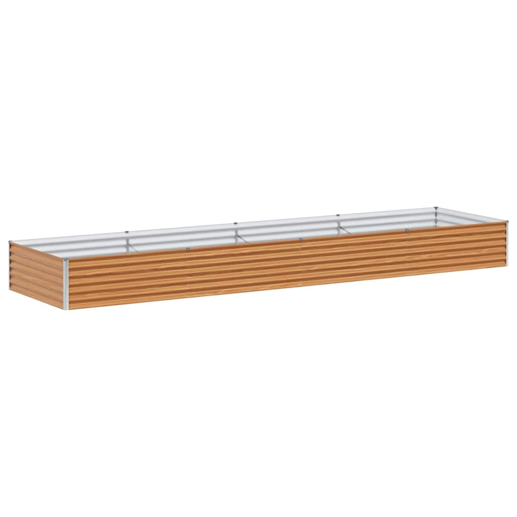 Hochbeet Hellbraun 390 x 100 x 36 cm Verzinkter Stahl