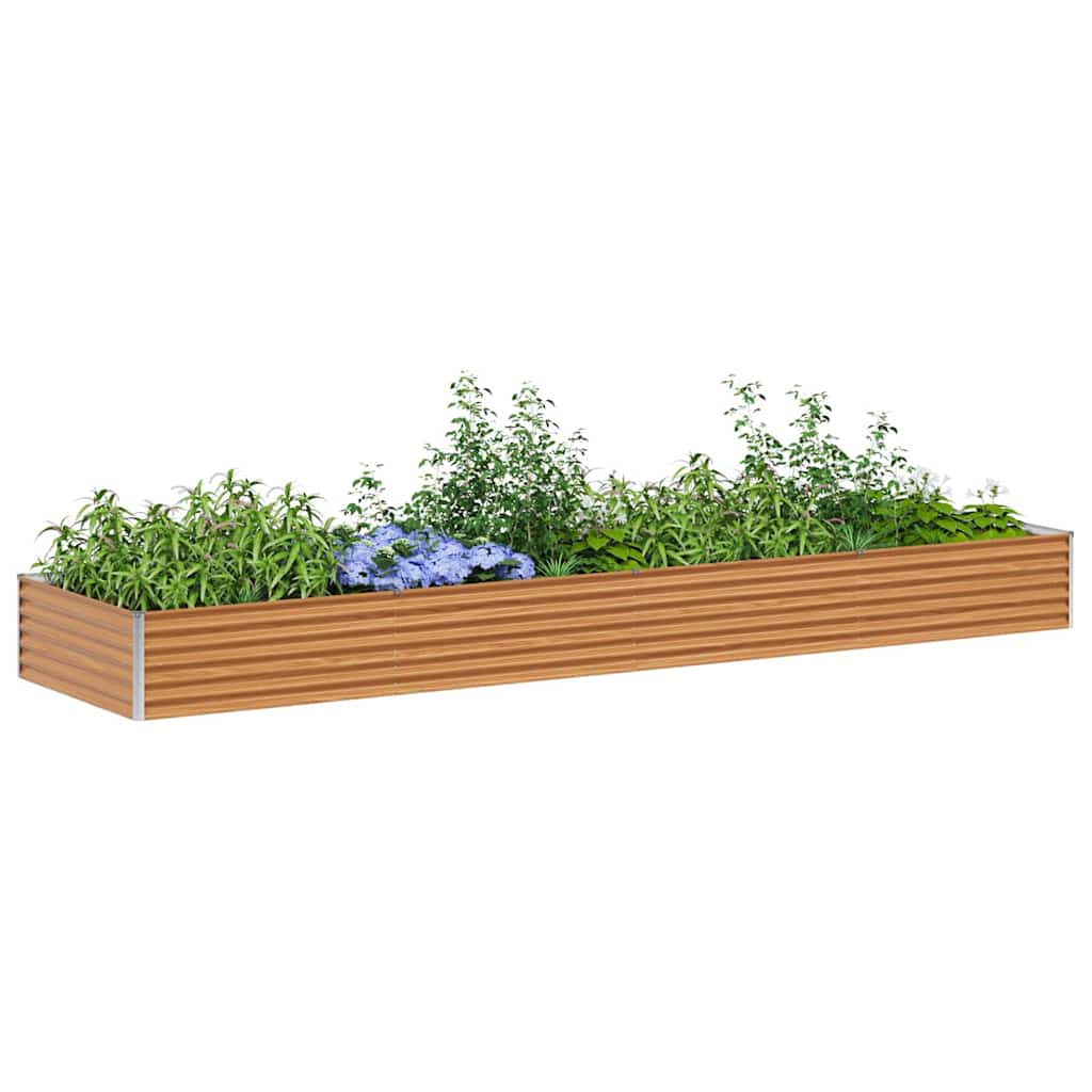 Hochbeet Hellbraun 390 x 100 x 36 cm Verzinkter Stahl