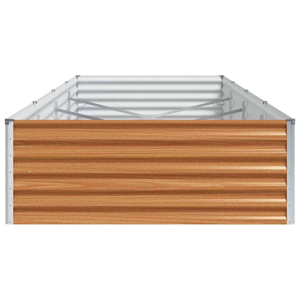 Hochbeet Hellbraun 390 x 100 x 36 cm Verzinkter Stahl