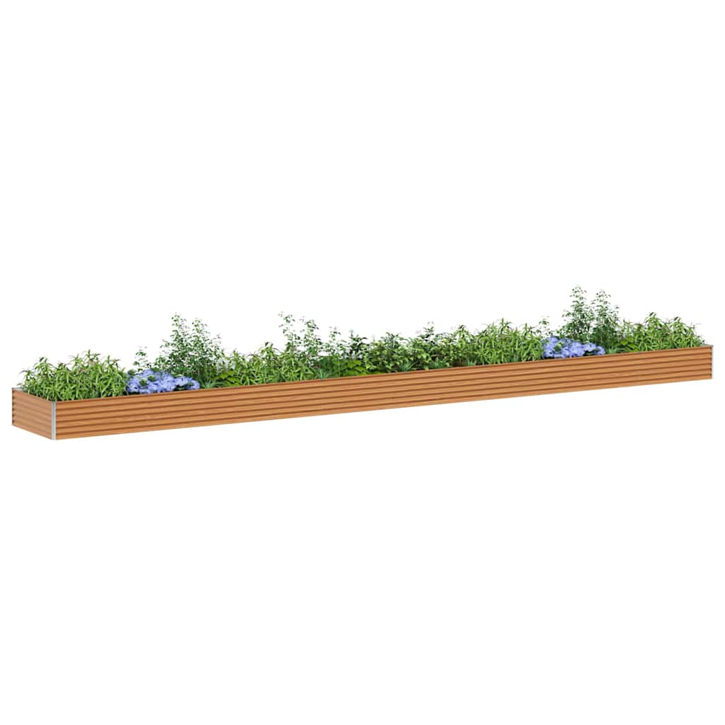 Hochbeet Hellbraun 775 x 100 x 36 cm Verzinkter Stahl