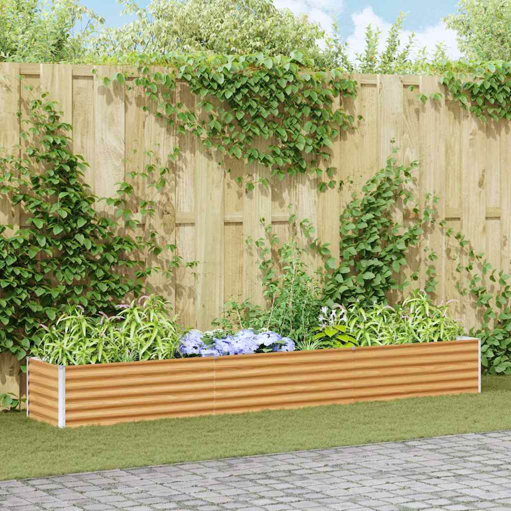 Hochbeet Hellbraun 290 x 50 x 36 cm Verzinkter Stahl