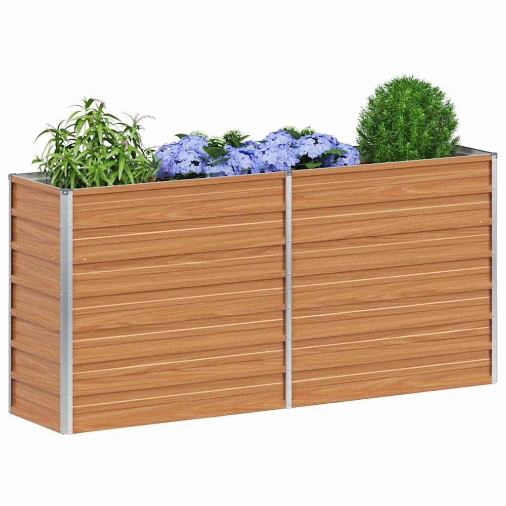 Hochbeet Hellbraun 160 x 40 x 77 cm Verzinkter Stahl