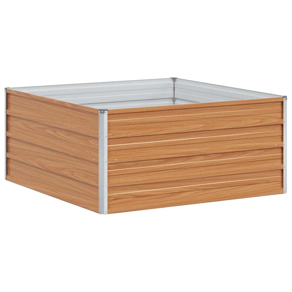 Hochbeet Hellbraun 100 x 100 x 45 cm Verzinkter Stahl