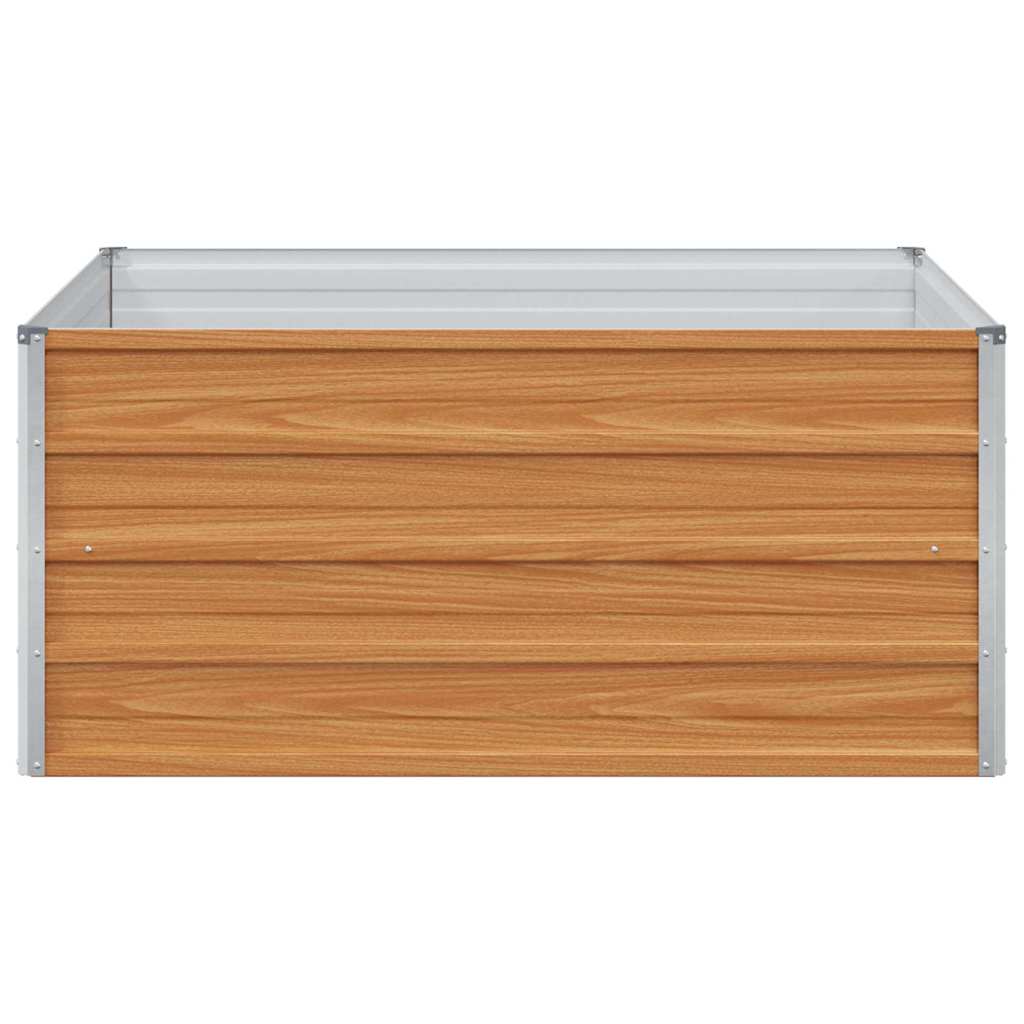 Hochbeet Hellbraun 100 x 100 x 45 cm Verzinkter Stahl