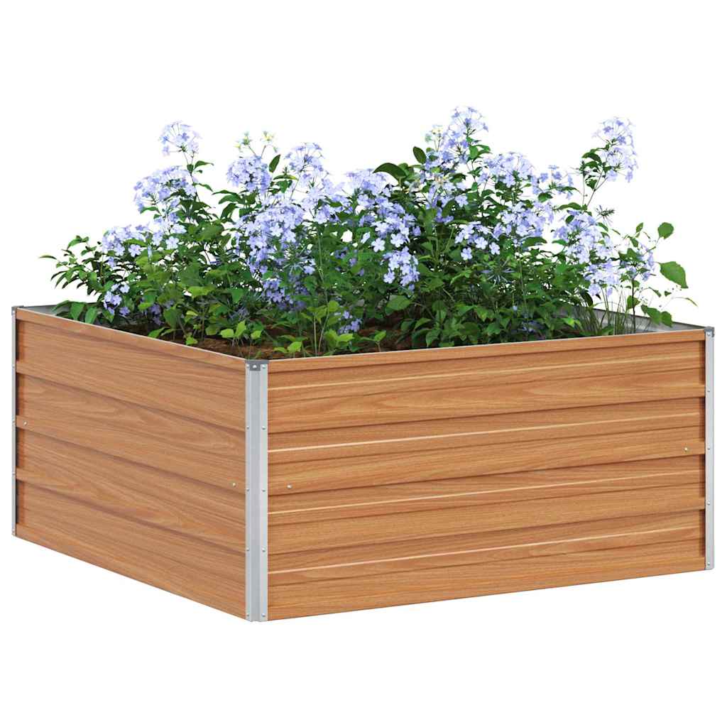Hochbeet Hellbraun 100 x 100 x 45 cm Verzinkter Stahl