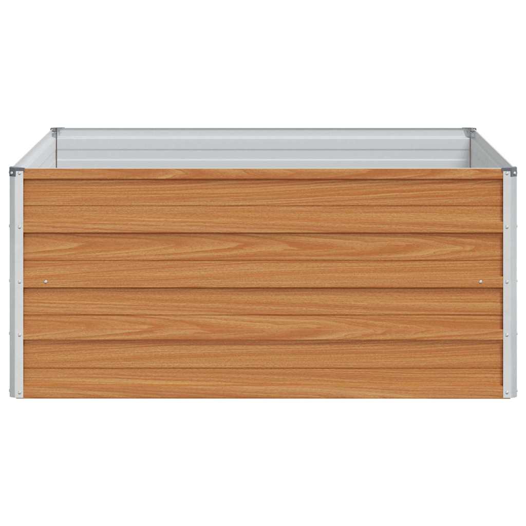 Hochbeet Hellbraun 100 x 100 x 45 cm Verzinkter Stahl