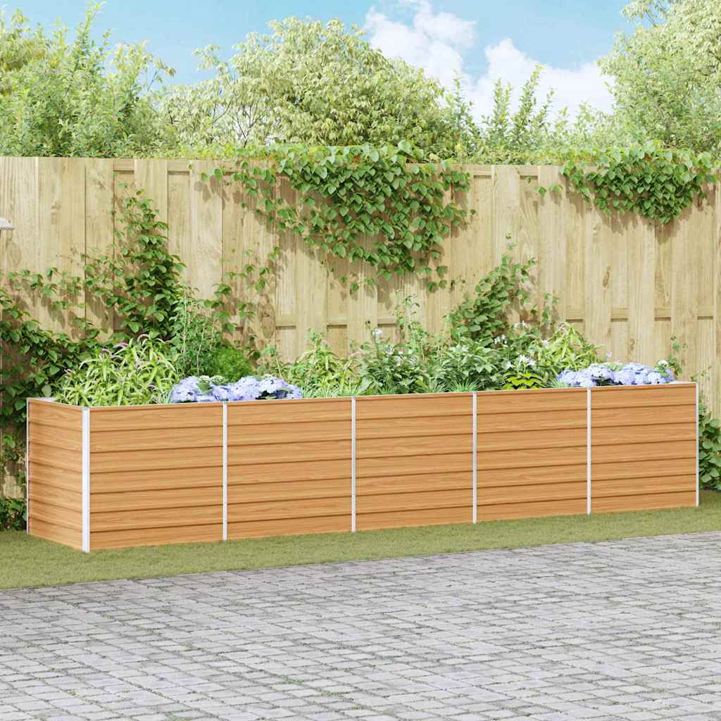 Hochbeet Hellbraun 400 x 80 x 77 cm Verzinkter Stahl