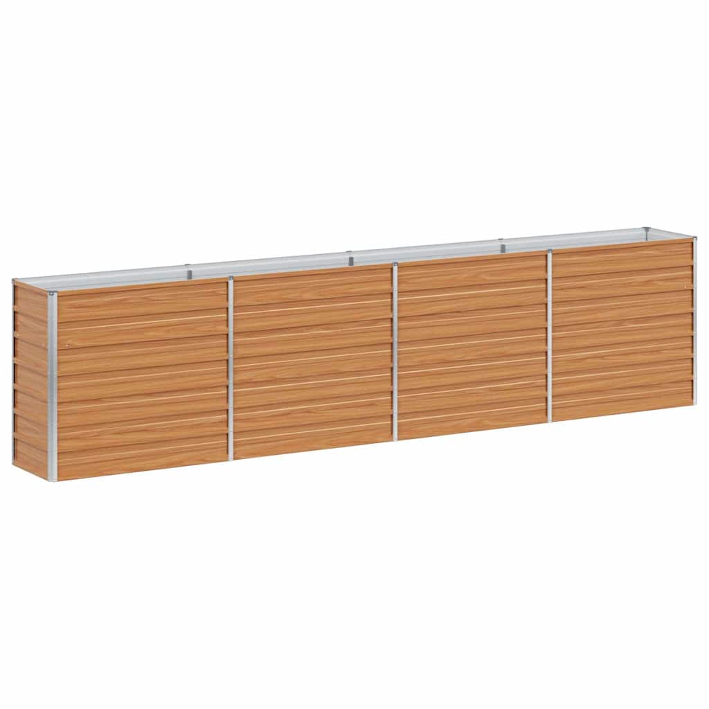 Hochbeet Hellbraun 320 x 40 x 77 cm Verzinkter Stahl