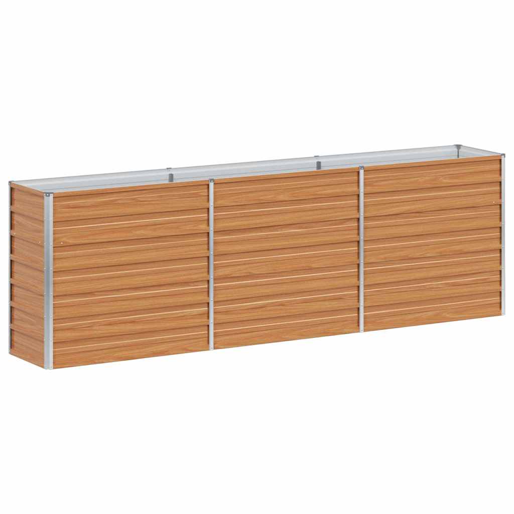 Hochbeet Hellbraun 240 x 40 x 77 cm Verzinkter Stahl