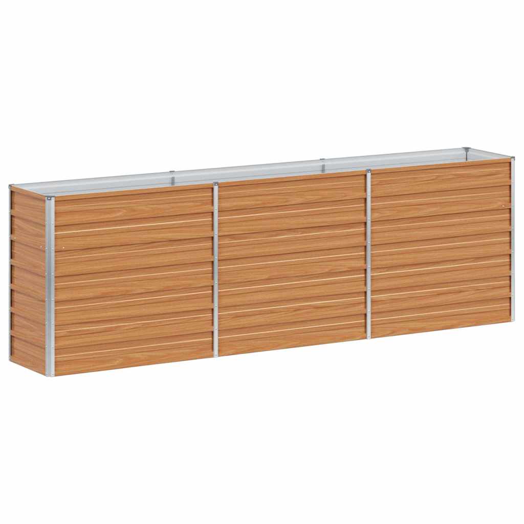 Hochbeet Hellbraun 240 x 40 x 77 cm Verzinkter Stahl