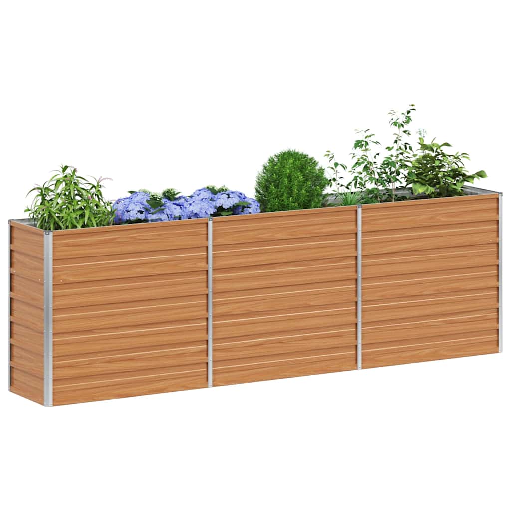 Hochbeet Hellbraun 240 x 40 x 77 cm Verzinkter Stahl