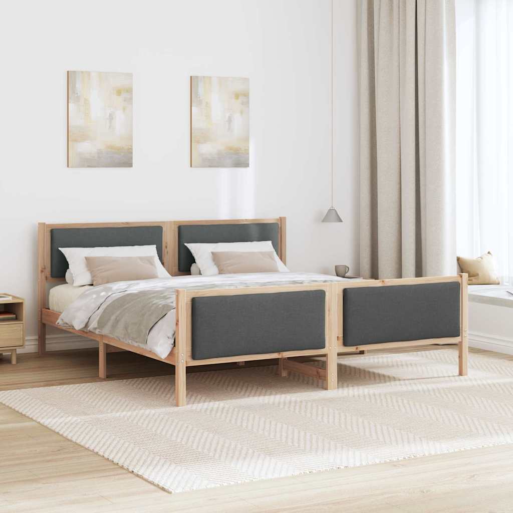Bettrahmen mit Kopfteil Dunkelgrau 180 x 200 cm Stoff