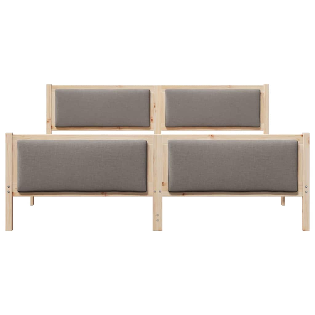 Bettrahmen mit Kopfteil Taupe 180 x 200 cm Stoff