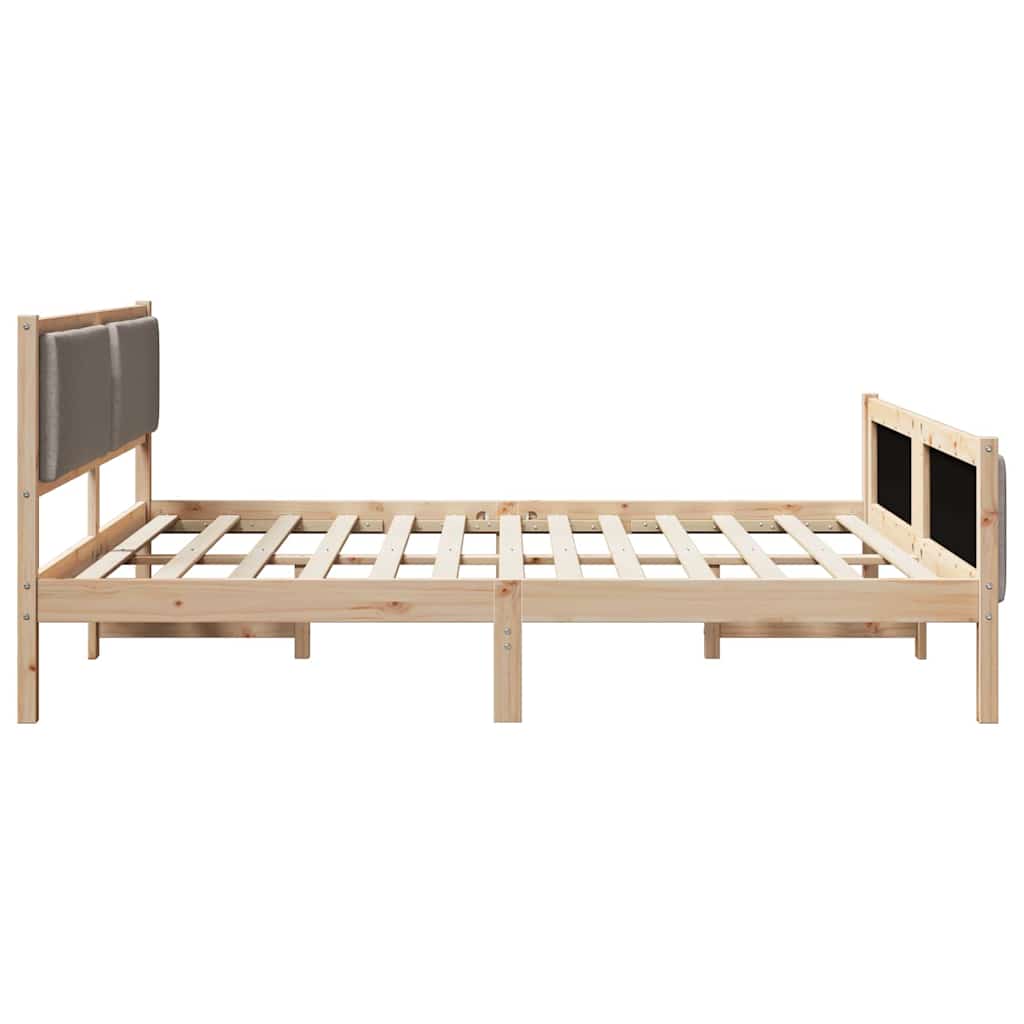 Bettrahmen mit Kopfteil Taupe 180 x 200 cm Stoff