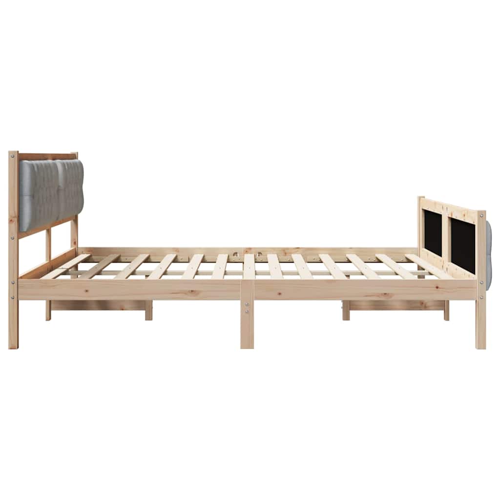 Bettrahmen Hellgrau 180 x 200 cm Massives Kiefernholz