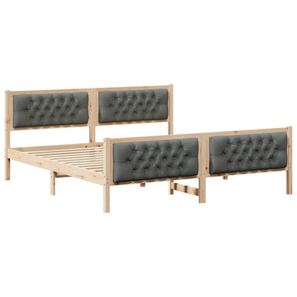 Bettrahmen Dunkelgrau 180 x 200 cm Massives Kiefernholz