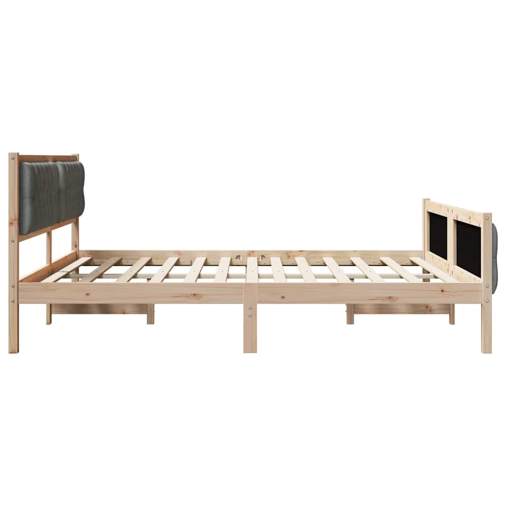 Bettrahmen Dunkelgrau 180 x 200 cm Massives Kiefernholz