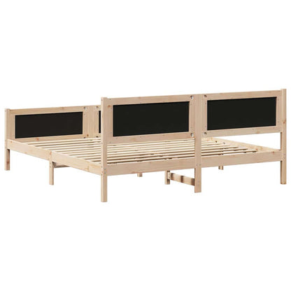 Bettrahmen Schwarz 180 x 200 cm Massives Kiefernholz