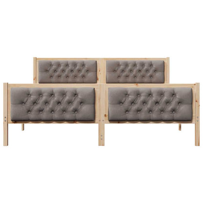 Bettrahmen mit Kopfteil Taupe 180 x 200 cm Massives Kiefernholz