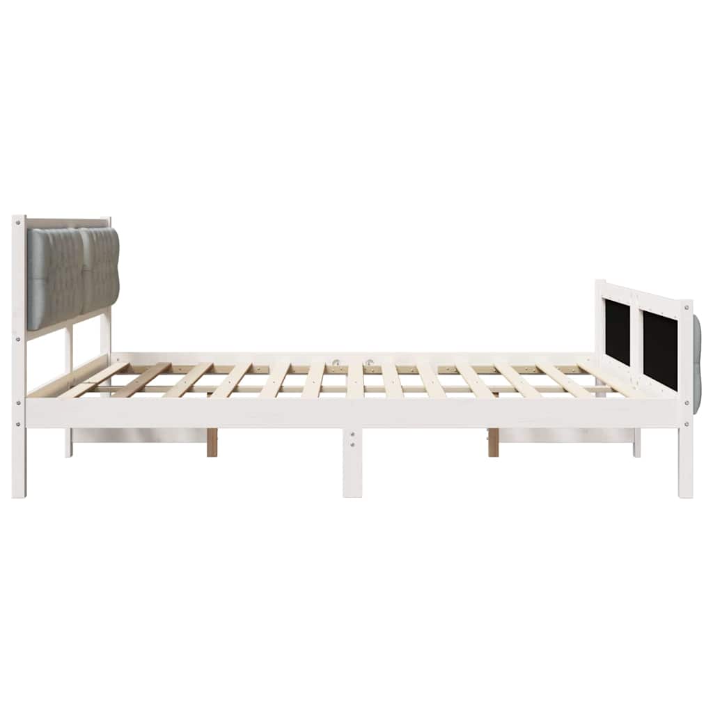 Bettrahmen Hellgrau 180 x 200 cm Massives Kiefernholz