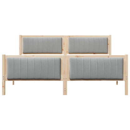 Bettgestell Braun und hellgrau 180 x 200 cm Massivholz Kiefer