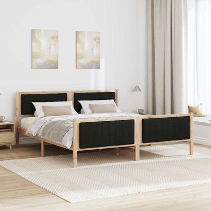 Bettgestell Braun und Schwarz 180 x 200 cm Massivholz Kiefer