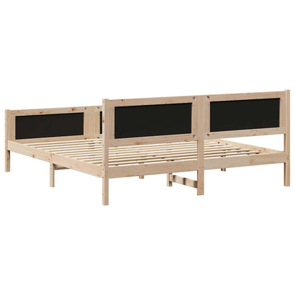 Bettgestell Braun und Schwarz 180 x 200 cm Massivholz Kiefer