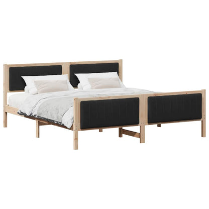 Bettgestell Braun und Schwarz 180 x 200 cm Massivholz Kiefer