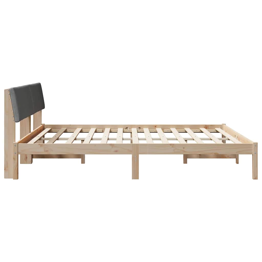 Bettgestell Braun und Dunkelgrau 180 x 200 cm Massivholz Kiefer
