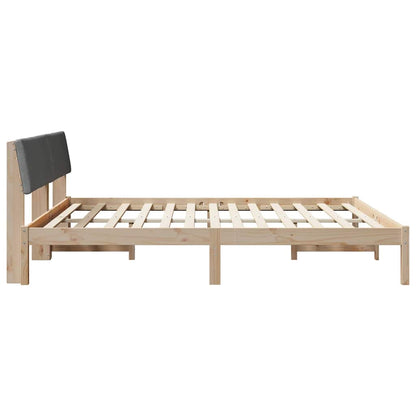 Bettgestell Braun und Dunkelgrau 180 x 200 cm Massivholz Kiefer