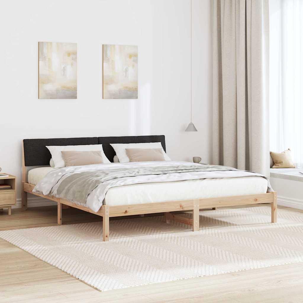 Bettgestell Braun und Schwarz 180 x 200 cm Massivholz Kiefer
