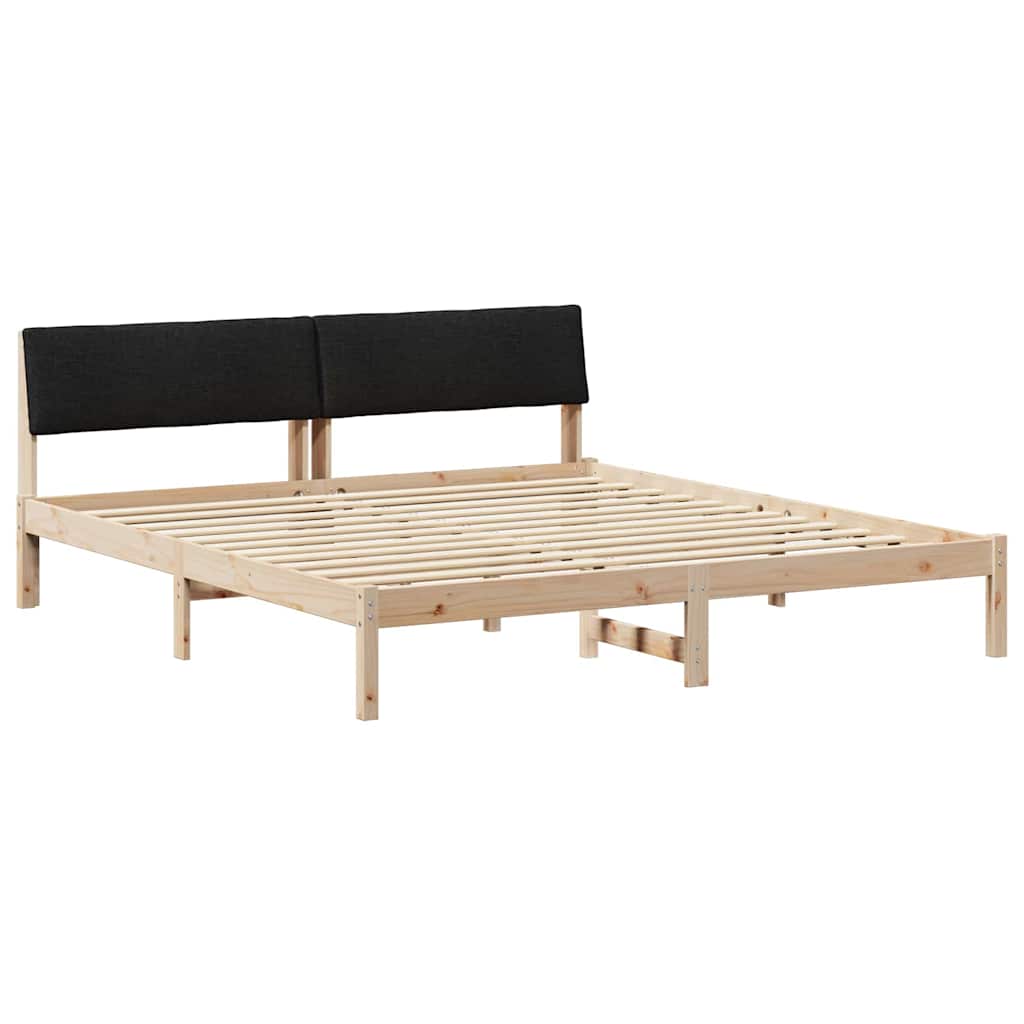 Bettgestell Braun und Schwarz 180 x 200 cm Massivholz Kiefer
