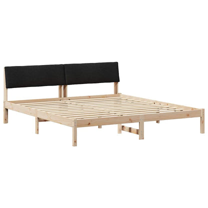 Bettgestell Braun und Schwarz 180 x 200 cm Massivholz Kiefer
