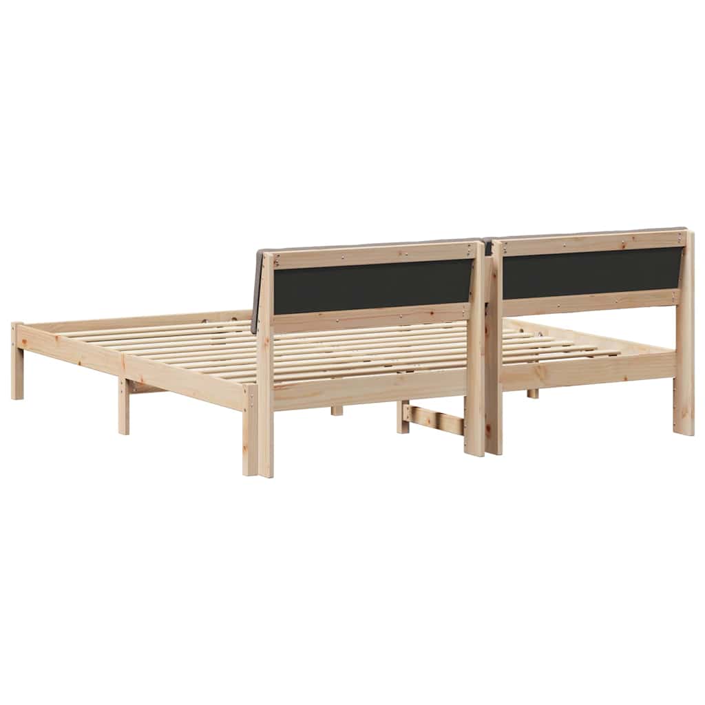 Bettgestell Braun und Taupe 180 x 200 cm Massivholz Kiefer