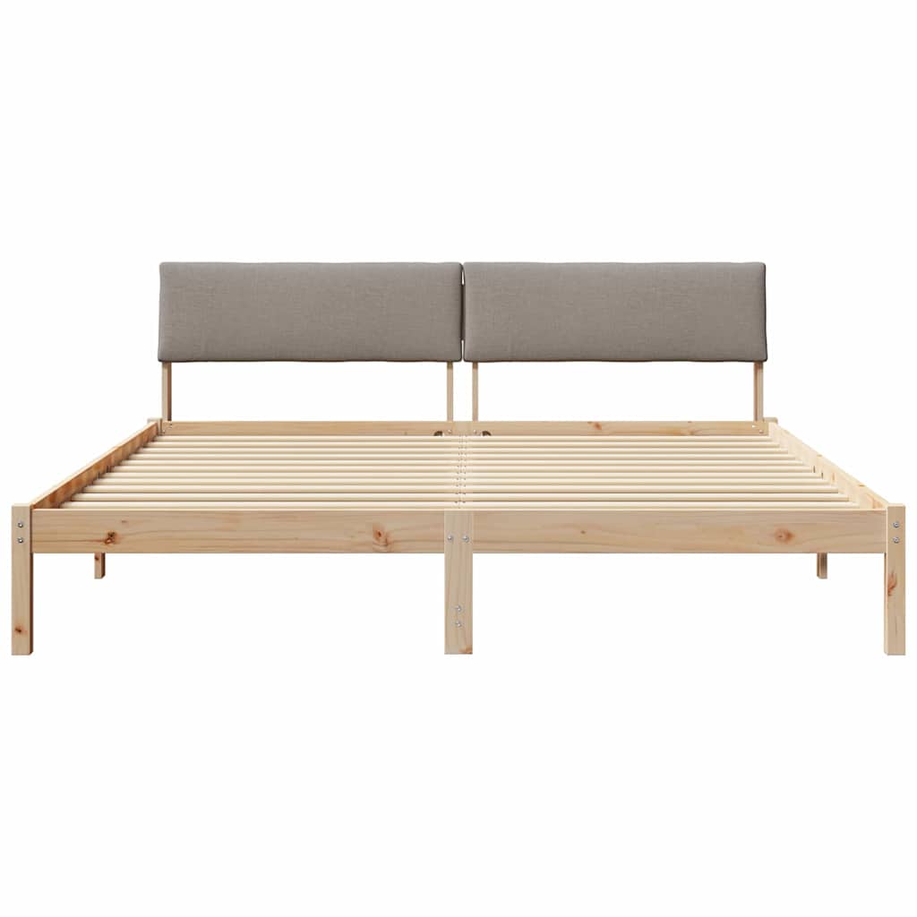 Bettgestell Braun und Taupe 180 x 200 cm Massivholz Kiefer