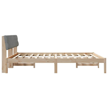 Bettgestell Braun und hellgrau 180 x 200 cm Massivholz Kiefer