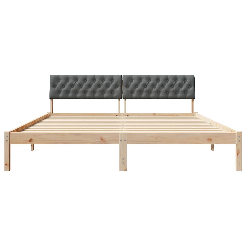 Bettgestell Braun und Dunkelgrau 180 x 200 cm Massivholz Kiefer