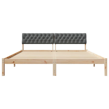 Bettgestell Braun und Dunkelgrau 180 x 200 cm Massivholz Kiefer