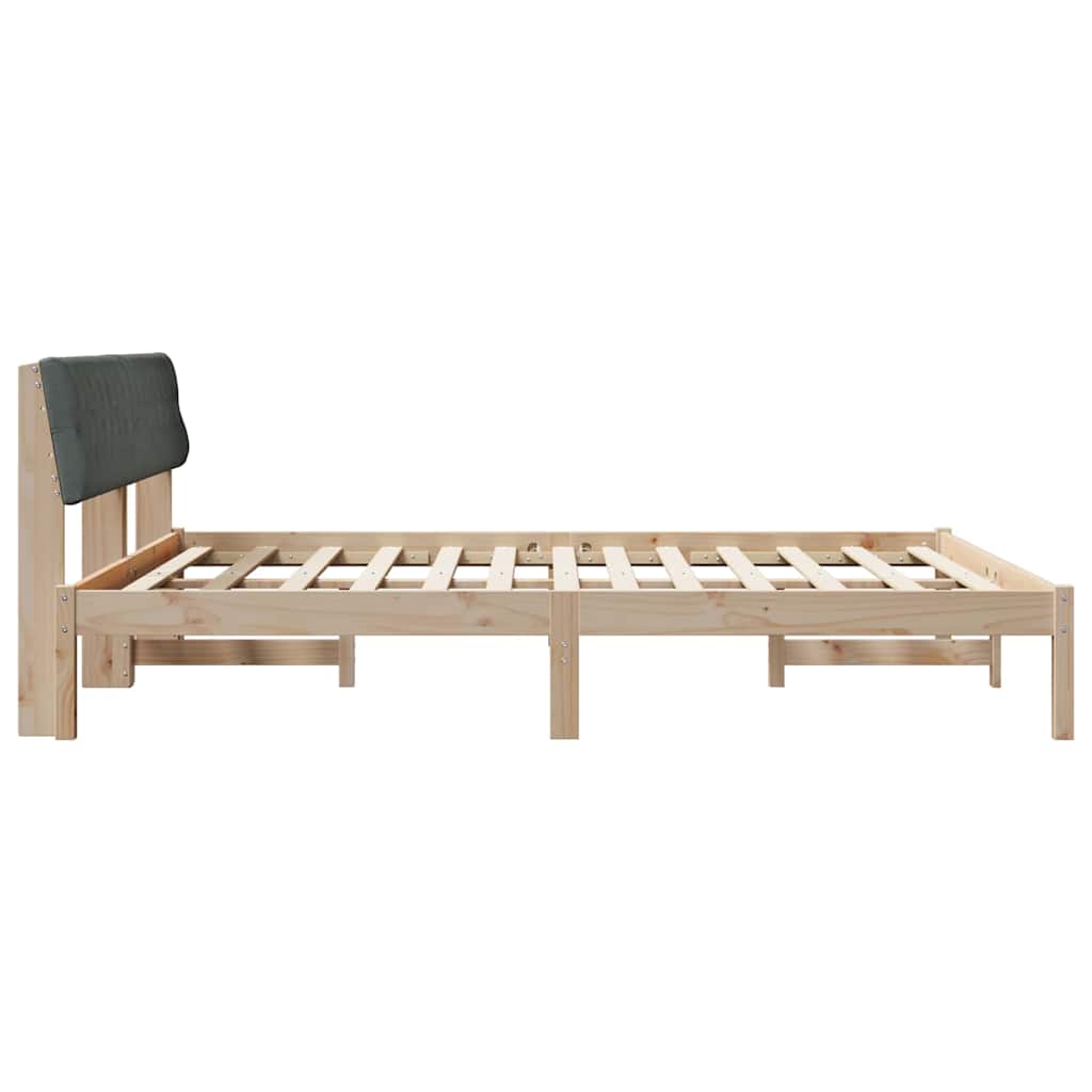 Bettgestell Braun und Dunkelgrau 180 x 200 cm Massivholz Kiefer