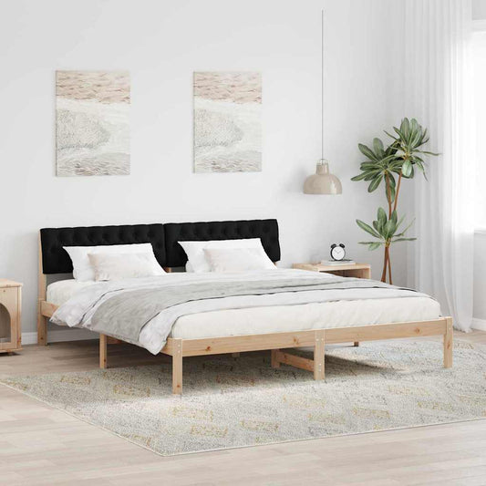 Bettgestell Braun und Schwarz 180 x 200 cm Massivholz Kiefer