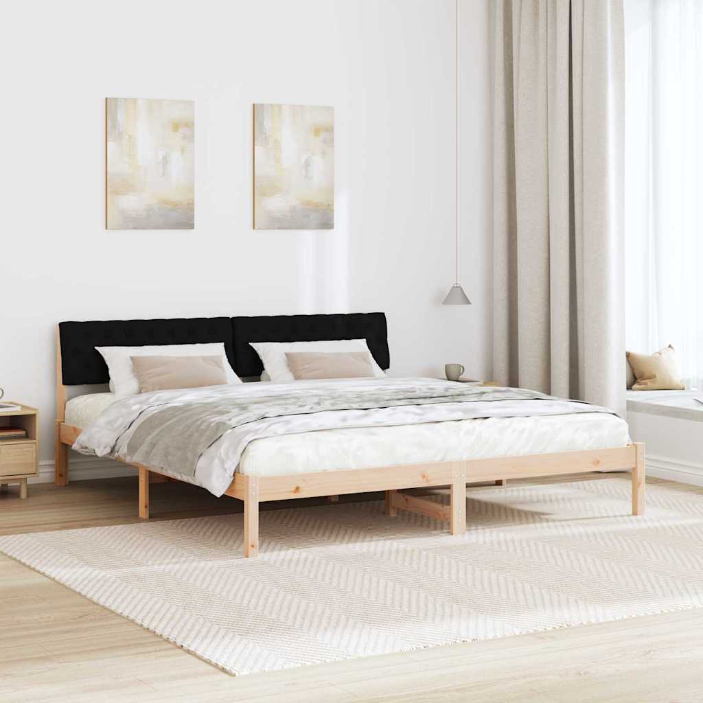 Bettgestell Braun und Schwarz 180 x 200 cm Massivholz Kiefer