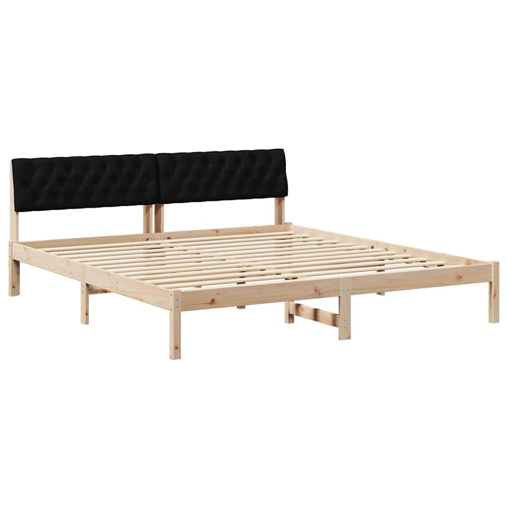 Bettgestell Braun und Schwarz 180 x 200 cm Massivholz Kiefer