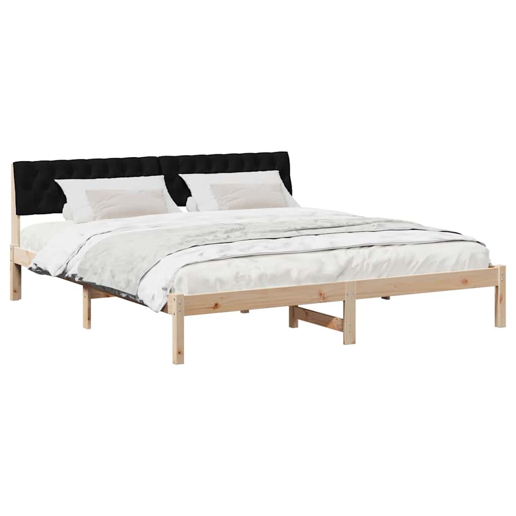 Bettgestell Braun und Schwarz 180 x 200 cm Massivholz Kiefer
