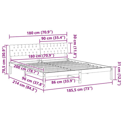 Bettgestell Braun und Schwarz 180 x 200 cm Massivholz Kiefer