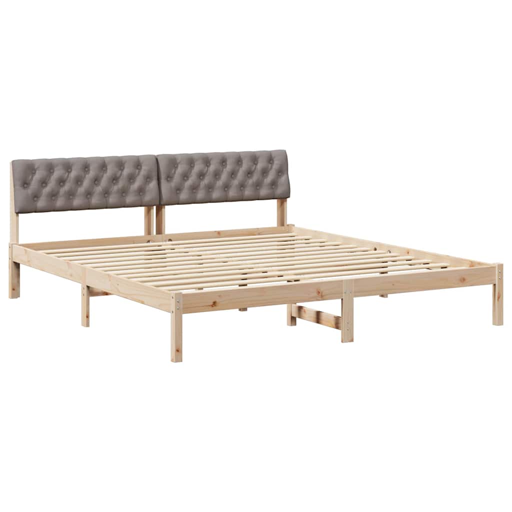 Bettgestell Braun und Taupe 180 x 200 cm Massivholz Kiefer