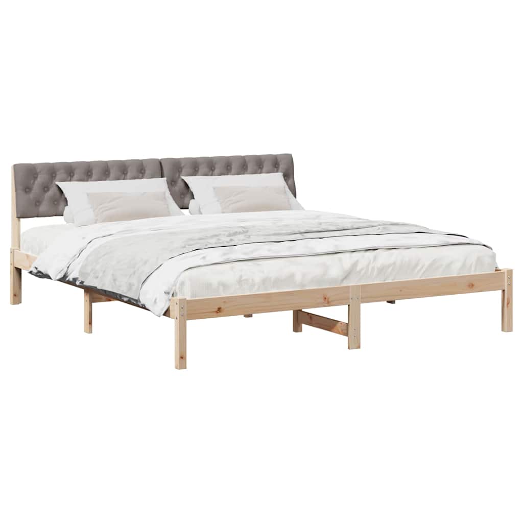 Bettgestell Braun und Taupe 180 x 200 cm Massivholz Kiefer