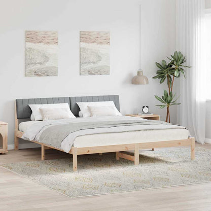 Bettgestell Braun und hellgrau 180 x 200 cm Massivholz Kiefer