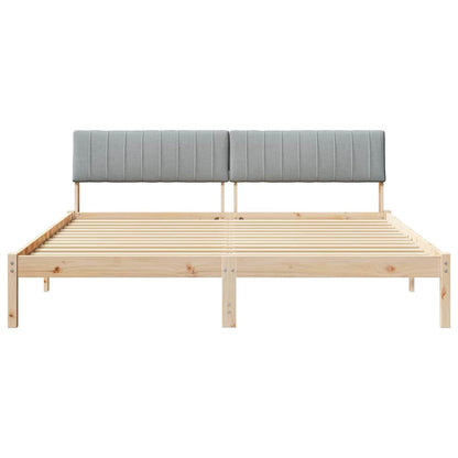 Bettgestell Braun und hellgrau 180 x 200 cm Massivholz Kiefer