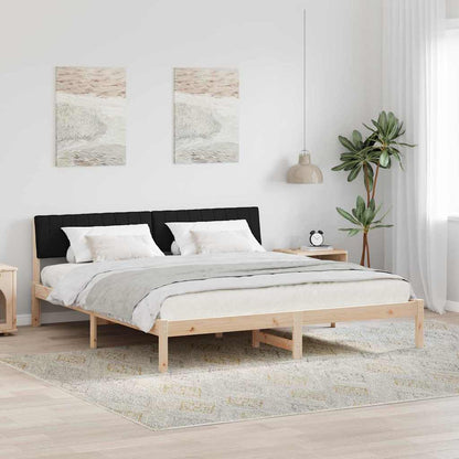 Bettgestell Braun und Schwarz 180 x 200 cm Massivholz Kiefer